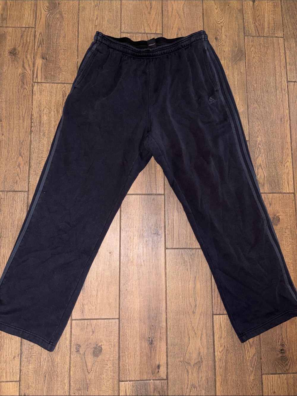 adidas Black Men's Track Pants with Side Stripes